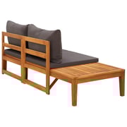 vidaXL Garden Bench with Table Dark Grey Cushions Solid Acacia Wood vidaXL Garden Bench with Table Dark Grey Cushions Solid Acacia Wood