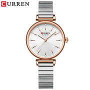 Curren CRN9081-SLVR/WHT-Stainless Steel Luxury Fashion Wristwatch