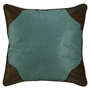 Hiend Accents Calhoun Turquoise Faux Tooled Leather Euro Sham Pillow Cover Hiend Accents Calhoun Turquoise Faux Tooled Leather Euro Sham Pillow Cover