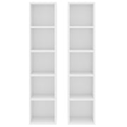 vidaXL CD Cabinets 2 pcs White 21x16x93.5 cm Engineered Wood vidaXL CD Cabinets 2 pcs White 21x16x93.5 cm Engineered Wood