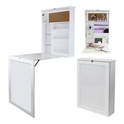 Class CL08238WT Wall Mount Folding Desk with Shelves and White board