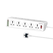 Promate Power Strip With 4 Usb Ports, 10 Ac Outlets, 20w Usb-c Pd, 18w Qc 3.0 And 5m Cord, Powermatrix-5m Uk Plug Promate Power Strip With 4 Usb Ports, 10 Ac Outlets, 20w Usb-c Pd, 18w Qc 3.0 And 5m Cord, Powermatrix-5m Uk Plug