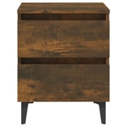 Vidaxl Bed Cabinet With Metal Legs Smoked Oak 40x35x50 Cm Vidaxl Bed Cabinet With Metal Legs Smoked Oak 40x35x50 Cm