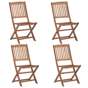 vidaXL Folding Outdoor Chairs 4 pcs Solid Acacia Wood