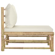 Vidaxl Garden Middle Sofa With Cream White Cushions Bamboo Vidaxl Garden Middle Sofa With Cream White Cushions Bamboo
