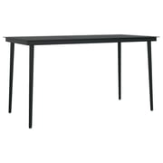 Vidaxl Garden Dining Table Black 140x70x74 Cm Steel And Glass Vidaxl Garden Dining Table Black 140x70x74 Cm Steel And Glass