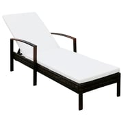 Vidaxl Sun Lounger With Cushion Poly Rattan Brown Vidaxl Sun Lounger With Cushion Poly Rattan Brown