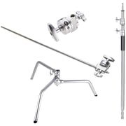 Coopic C Stand Stainless Steel 336cm/10.8ft Max. Height Studio Photo Video 4 Feet Holding Arm Grip With Turtle Base For Light Reflector (1pack Cstand)
