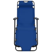 vidaXL Folding Sun Loungers 2 pcs with Footrests Steel Blue vidaXL Folding Sun Loungers 2 pcs with Footrests Steel Blue