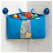 InterDesign Kids Neoprene Corner Bathroom Shower Caddy Basket Baby Bath Toy Organizer - Blue ID09520ES