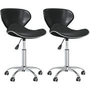 Vidaxl Swivel Dining Chairs 2 Pcs Black Faux Leather Vidaxl Swivel Dining Chairs 2 Pcs Black Faux Leather