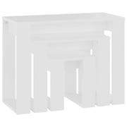 Vidaxl Nesting Tables 3 Pcs White Engineered Wood