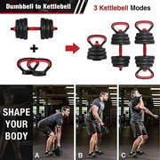 Ultimax Adjustable 7 In 1 Dumbbell Set With Connecting Rod Used As Barbell, Kettlebell And Push-ups-10kgs