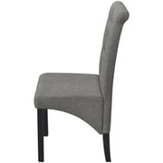 vidaXL 2 Dining Chairs Fabric Upholstery Dark Grey High Back vidaXL 2 Dining Chairs Fabric Upholstery Dark Grey High Back