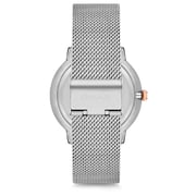 Omax Dome Series Silver Mesh Analog Watch For Men DCD003C86I