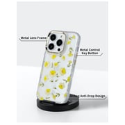 Santa Floral Design Printed Clear Phone Case for iPhone 14 Pro - Floral