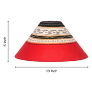 Moorni 20inch Dhokra and Warli Handpainted Wooden Lamp Brown EL-003-038
