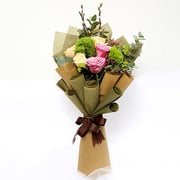 Mixed Roses & Green Trick Flower Bouquet