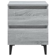 Vidaxl Bed Cabinets With Metal Legs 2 Pcs Grey Sonoma 40x35x50 Cm Vidaxl Bed Cabinets With Metal Legs 2 Pcs Grey Sonoma 40x35x50 Cm