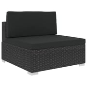 Vidaxl 5 Piece Garden Lounge Set With Cushions Poly Rattan Black Vidaxl 5 Piece Garden Lounge Set With Cushions Poly Rattan Black