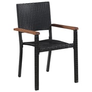 Vidaxl 9 Piece Outdoor Dining Set Poly Rattan And Acacia Wood Black Vidaxl 9 Piece Outdoor Dining Set Poly Rattan And Acacia Wood Black
