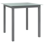 vidaXL Garden Table Light Grey 80x80x74 cm Aluminium and Glass vidaXL Garden Table Light Grey 80x80x74 cm Aluminium and Glass