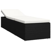 Vidaxl Sun Lounger With Cushion And Tea Table Poly Rattan Cream White Vidaxl Sun Lounger With Cushion And Tea Table Poly Rattan Cream White