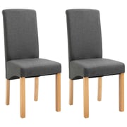 vidaXL Dining Chairs 2 pcs Grey Fabric vidaXL Dining Chairs 2 pcs Grey Fabric