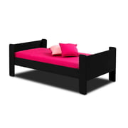 Wooden Base Single Bed Single Bed With Mattress Black