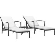Vidaxl Sun Loungers 2 Pcs With Table Poly Rattan Black Vidaxl Sun Loungers 2 Pcs With Table Poly Rattan Black