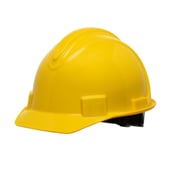Honeywell North Short Brim Safety Helmet / Hard Hat Non-vented, 4 Point Ratchet Suspension - Yellow