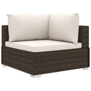 Vidaxl 4 Piece Garden Lounge Set With Cushions Poly Rattan Brown