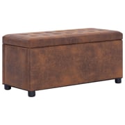 281375 Vidaxl Storage Ottoman 87,5 Cm Brown Faux Suede Leather 281375 Vidaxl Storage Ottoman 87,5 Cm Brown Faux Suede Leather