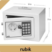 Rubik Mini Cash Deposit Drop Slot Safe Box with Key and Pin Code Lock (23x17x17cm) White Rubik Mini Cash Deposit Drop Slot Safe Box with Key and Pin Code Lock (23x17x17cm) White