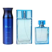 Ajmal Blu Gift Set For Men (BLU 90ml Cologne + BLU 200ml Deodorant + BLU Spray 90ml EDP) Ajmal Blu Gift Set For Men (BLU 90ml Cologne + BLU 200ml Deodorant + BLU Spray 90ml EDP)