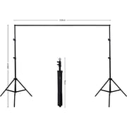 Coopic S02 Photography Kit 2m*2m / 200cm*210cm Backdrop Stand Background Support System With 4pcs Steel Clamp And 1 Carrying Bag (plus Black Backdrop) Coopic S02 Photography Kit 2m*2m / 200cm*210cm Backdrop Stand Background Support System With 4pcs Steel Clamp And 1 Carrying Bag (plus Black Backdrop)