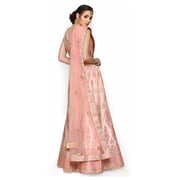 Pankhudii Pink Floral Embroidered Semi-Stitched Lehenga Set Free Size Pankhudii Pink Floral Embroidered Semi-Stitched Lehenga Set Free Size
