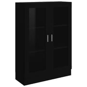 vidaXL Vitrine Cabinet Black 82.5x30.5x115 cm Engineered Wood