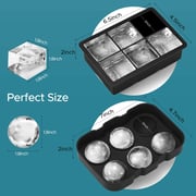Omorc Sphere Ice Ball Maker 2-pack Ice Cube Trays Lid & Large Square Molds - Reusable, Black