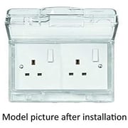 Schneider Weather Proof Double Gang Socket Cover Et223r- Kavacha, In Use Indoor Or Outdoor Outlet Cover, Clear And Lockable Electrical Power Outlet Cover (for Double) Schneider Weather Proof Double Gang Socket Cover Et223r- Kavacha, In Use Indoor Or Outdoor Outlet Cover, Clear And Lockable Electrical Power Outlet Cover (for Double)