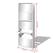 vidaXL Shoe Cabinet 5-Layer Mirror White 63x17x169.5 cm vidaXL Shoe Cabinet 5-Layer Mirror White 63x17x169.5 cm