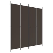 vidaXL 4-Panel Room Divider Brown 200x220 cm Fabric vidaXL 4-Panel Room Divider Brown 200x220 cm Fabric