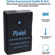 DMK Power EN-EL14 Battery 1030mAh 7.7Wh Compatible with Nikon D5600 D5500 D5200 D5300 D5100 D3400 D3300 D3200 D3100 Coolpix P7000 P7100 P7200 P7700 P7800 Cameras DMK Power EN-EL14 Battery 1030mAh 7.7Wh Compatible with Nikon D5600 D5500 D5200 D5300 D5100 D3400 D3300 D3200 D3100 Coolpix P7000 P7100 P7200 P7700 P7800 Cameras
