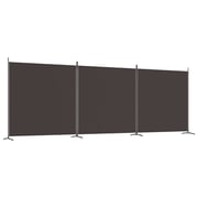 vidaXL 3-Panel Room Divider Brown 525x180 cm Fabric vidaXL 3-Panel Room Divider Brown 525x180 cm Fabric