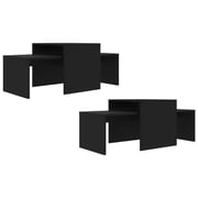 Vidaxl Coffee Table Set Black 100x48x40 Cm Engineered Wood Vidaxl Coffee Table Set Black 100x48x40 Cm Engineered Wood