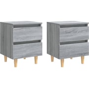 Vidaxl Bed Cabinets With Solid Wood Legs 2 Pcs Grey Sonoma 40x35x50 Cm Vidaxl Bed Cabinets With Solid Wood Legs 2 Pcs Grey Sonoma 40x35x50 Cm
