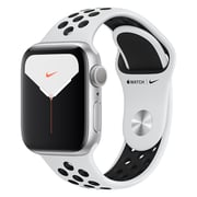 Apple Watch Series 5 GPS + Cellular 44mm Silver Aluminum Case with Nike Sport Band - Pure Platinum/Black Pre order