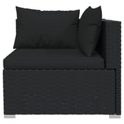 vidaXL 8 Piece Garden Lounge Set with Cushions Poly Rattan Black vidaXL 8 Piece Garden Lounge Set with Cushions Poly Rattan Black