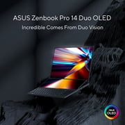 Asus Zenbook Pro 14 Duo OLED UX8402ZE-OLED207W Laptop - Core i7 2.3GHz 16GB 1TB 4GB Win11Home 14.5inch 2.8K Tech Black English/Arabic Keyboard