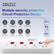Zolele ZK101 3M Power Extension EU Plug With 3 Socket & 2 USB Charging 2400W 5V DC 2.4A - White Zolele ZK101 3M Power Extension EU Plug With 3 Socket & 2 USB Charging 2400W 5V DC 2.4A - White